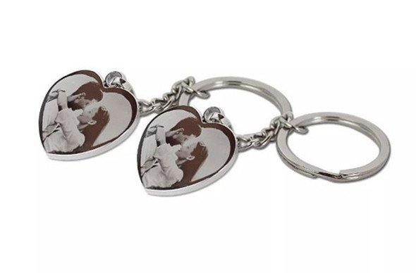 2 Corazones Foto Medalla Llaveros 1 2 Corazones Foto Medalla Llaveros 1