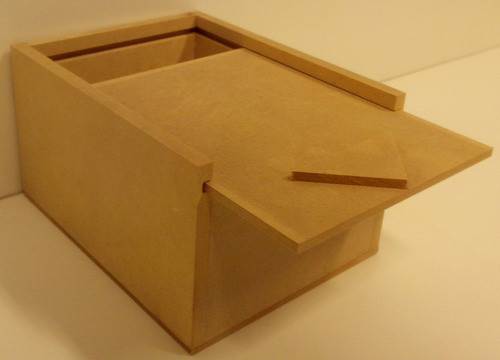 Caja Porta Multibases De Mdf Tapa Corrediza 19x12x12cm X5un 0