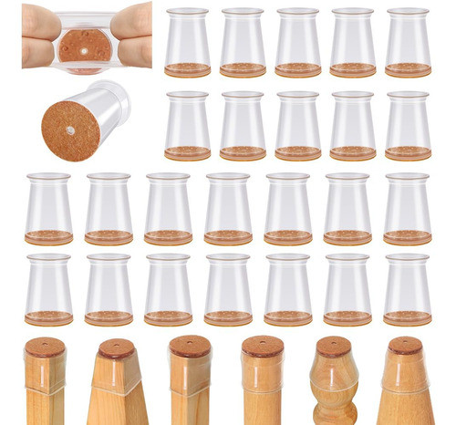 24 Protectores De Silicona Para Patas De Sillas 2cm 0
