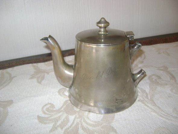 Antigua Tetera Plata Toledo Grabado Bar El Diario Coleccion 0
