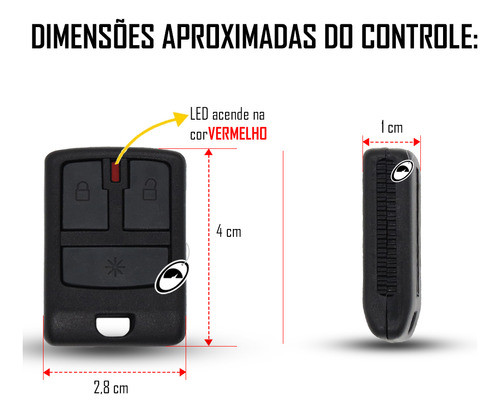Controle 3 Botões Alarme Blocktron Led Vermelho 1
