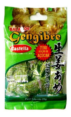 Bala De Gengibre Zero Açúcar Castela 25g 0