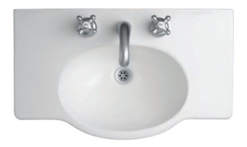Bacha Lavatorio Para Vanitory Ferrum Venecia 3 Agujeros 64 Cm Blanca Loza 0