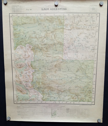 Mapa Lago Argentino- Santa Cruz- Instituto Militar 1949 0