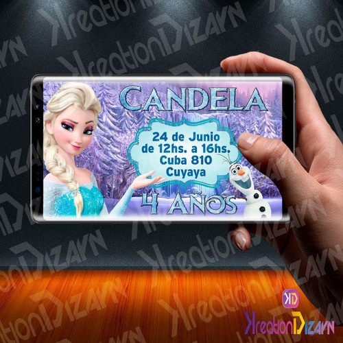 Tarjeta De Invitación Digital Imagen Jpg Frozen 1