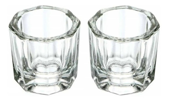 Pack 2 Vaso Dappen De Vidrio Construcción De Uñas Esculpidas 0