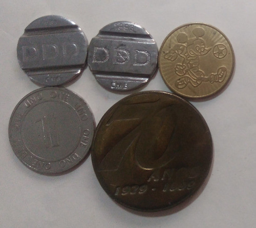 Lote Com 5 Fichas / Medalhas 0