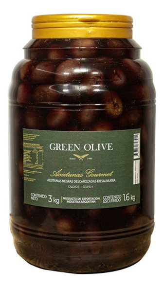 Aceitunas Negras Nat. Desc. Green Olive Nº 0 X 1,6 Kg. Pet 0