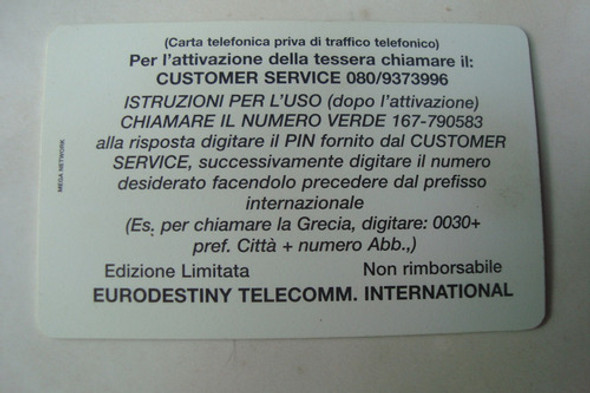 Cartao Pre Eurodestiny Telecomm / Diana Remembered Princesa 1
