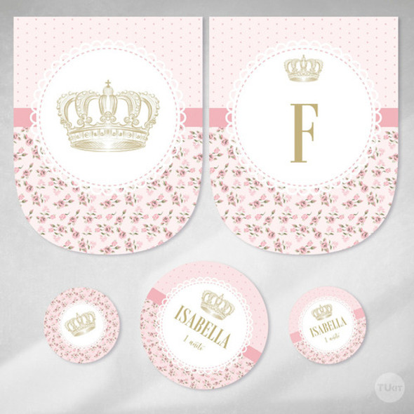 Kit Imprimible Coronita Y Flores Rosas Candy Bar Tukit 1 Kit Imprimible Coronita Y Flores Rosas Candy Bar Tukit 1