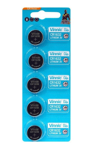 5 X Cr1632 Vinnic Para Relojes Alarmas Sensores Luces Led 0