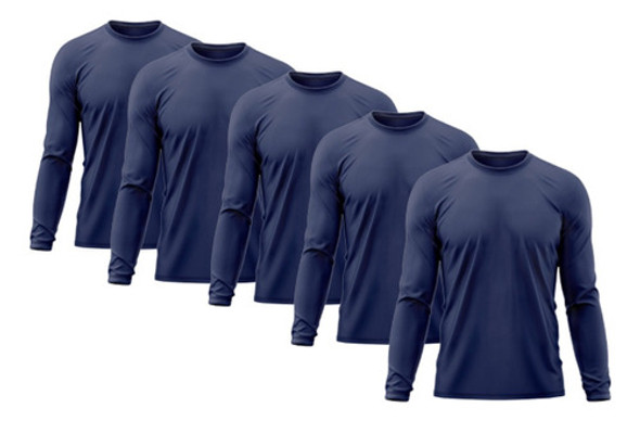 Camisetas Manga Longa Dry Fit - Pacote De 5,tecnologia Uv 1 Camisetas Manga Longa Dry Fit - Pacote De 5,tecnologia Uv 1