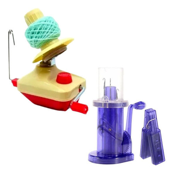 Máquina De Tricotin + Enrolador Enrolar Fios Linha Lã Tricô 0 Máquina De Tricotin + Enrolador Enrolar Fios Linha Lã Tricô 0