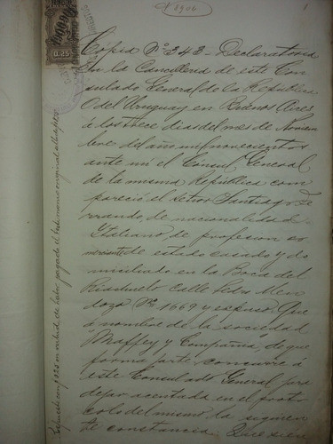 Santiago Ferrando Colonia Documentos Contrato 1900 Muelles 1