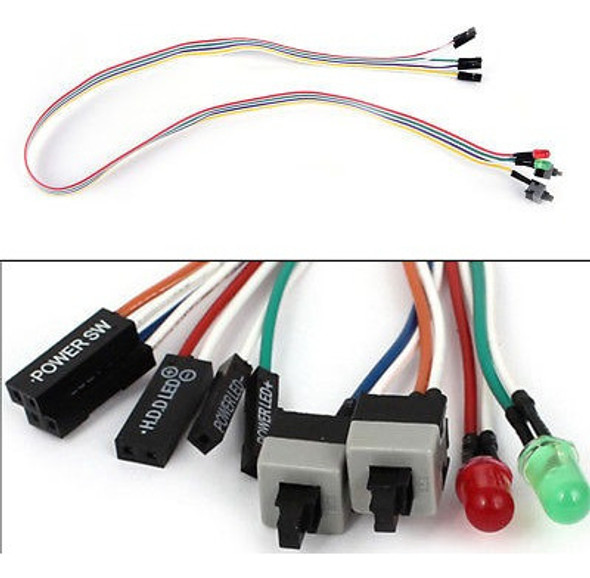 Lámpara Led Verde Rojo De Caja Pc Atx Alimentación Reset Swi 1