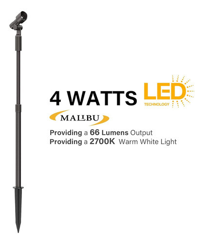 Malibu Baja Tensión Led Telescópica Spotlight Luz De La Pare 1