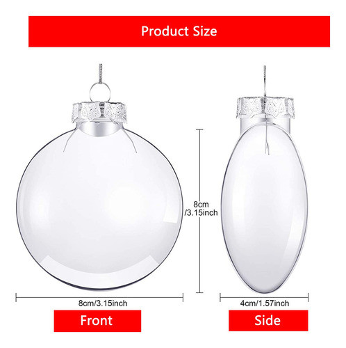 Juego De Adornos De Bolas Rellenables De Plstico Transparent 1