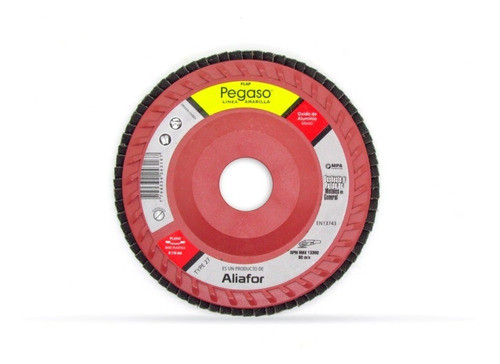 Flap Pegaso 115mm X 10 Unid Grano 80 Metales Base  Plástica 1