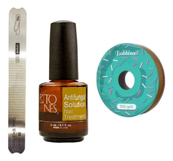 Kit Para Uñas Y Manicuria Antifungal+basemetalica+bobby Nail 0