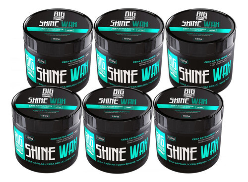 Cera Modeladora Shine Wax Big Barber 150g Premium Kit 6 Unid 0