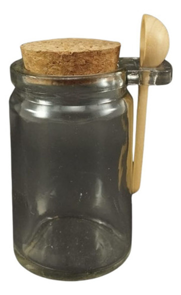 Pote En Vidrio Con Cuchara De Madera Pack 2 Unidades 0