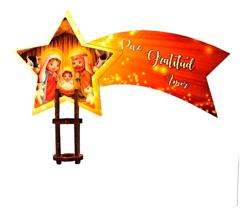 Estrella Fugaz Puntal Navidad Sublimable Madera X 5 Unidades 0