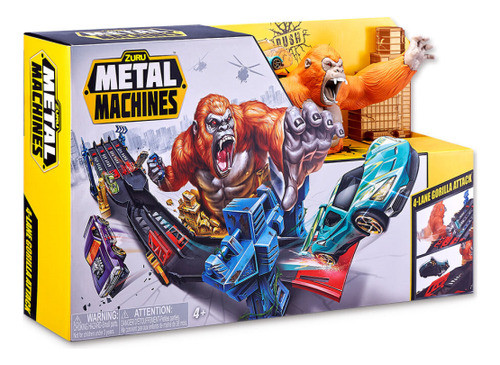 Playset 4 Lanes Gorilla Attack Metal Machines Original 0