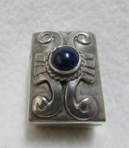 Antig Alhajero Cajita Plata 925 Mexico Piedra Lapis Lázuli 1