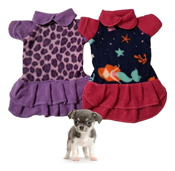 Kit Vestido Abrigo Polar Mascotas Fantasia Talle 2 + Bolsita 0 Kit Vestido Abrigo Polar Mascotas Fantasia Talle 2 + Bolsita 0