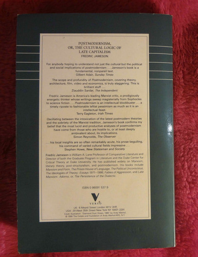 Postmodernism Or The Cultural Logic Late Capitalism Jameson 1