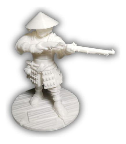 Samurái Mod3 Con Arma, Ashigaru, Escala 1/16, Blanco 0