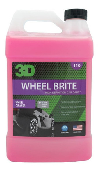 Wheel Brite 3d Limpiador Profesional De Llantas 3.78 Litros 0