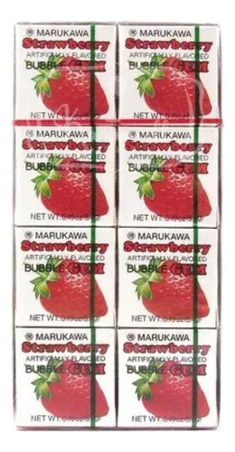 Chiclete Marukawa Sabor Morango - Bubble Gum Strawberry 8un 1
