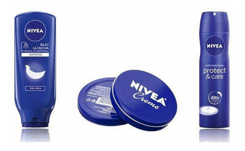 Crema Nivea Bajo La Ducha + Deo Spray + Creme En Lata X 60ml 0