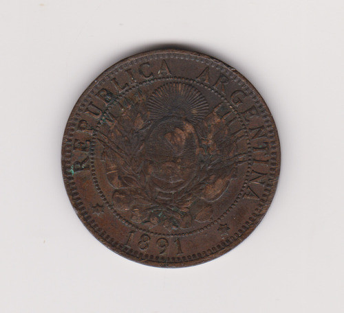 Moneda Argentina 2 Ctvs Año 1891 Excelente ++ 0