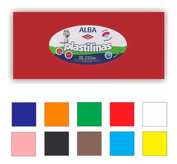 Plastilina Profesional Alba 250gr Colores No Toxica 0