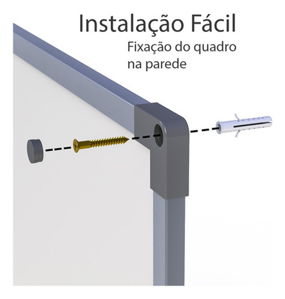 Quadro Branco Uv 60x90 Moldura Mdf Alumínio Soft Stalo 1