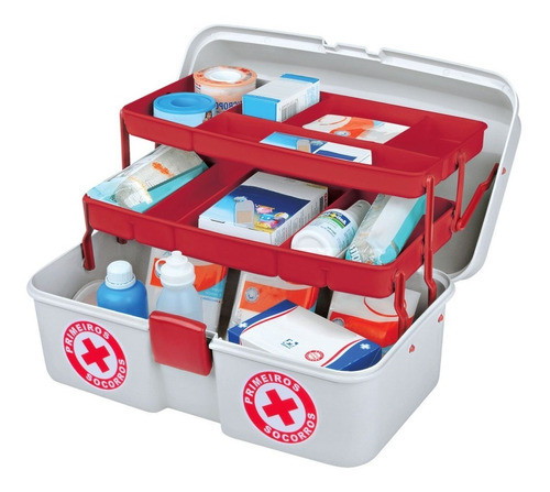Maleta Primeiros Socorros  Porta Medicamentos Branca Grande 0