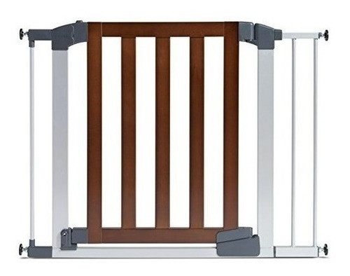 Munchkin Auto Cerrar Modern Baby Gate Dark Woodsilver Metal 0