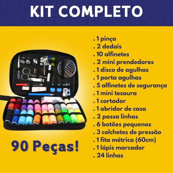 Kit De Costura E Linhas C/ 90 Peças - Completo - Nybc 1