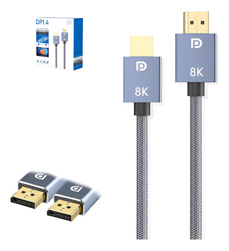Cable Displayport 1.4 8k/60hz , 4k/120hz 2 Metros Ultra Hd 0