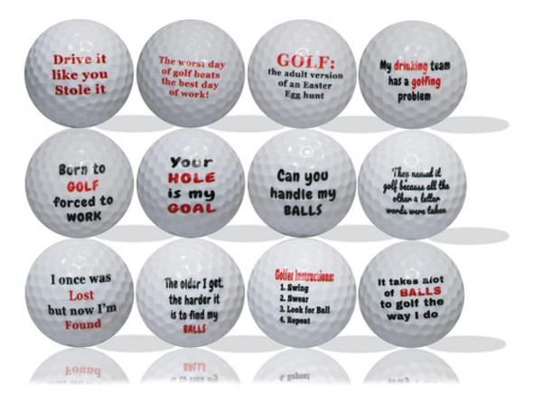 Golf Humor Paquete 12 Pelotas Golf: Inyecta Risas Tu Juego 0