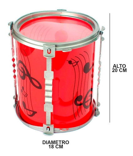 Bombo Musical Tamaño Mediano Tambor Para Niños Azul 1