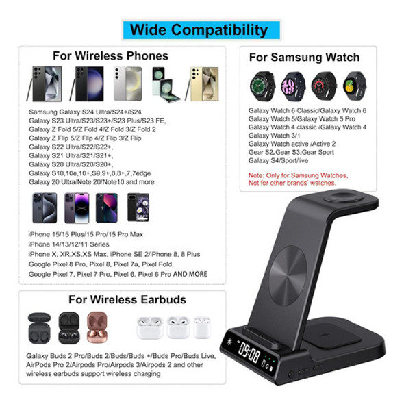 Estación De Carga Compatible Samsung Galaxy+watch+aricular 1