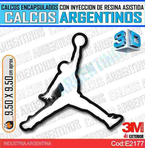 Calcomania Jordan Air Grande, Encapsulada, Resina 3d Relieve 0