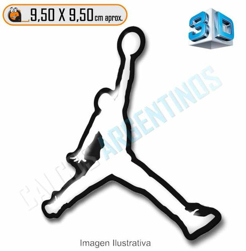 Calcomania Jordan Air Grande, Encapsulada, Resina 3d Relieve 1