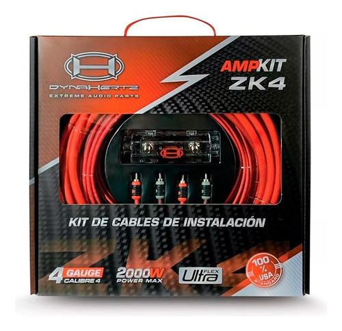 Kit De Cables Para Potencia Dynahertz Amp Kit Zk4 4 Gauge 0