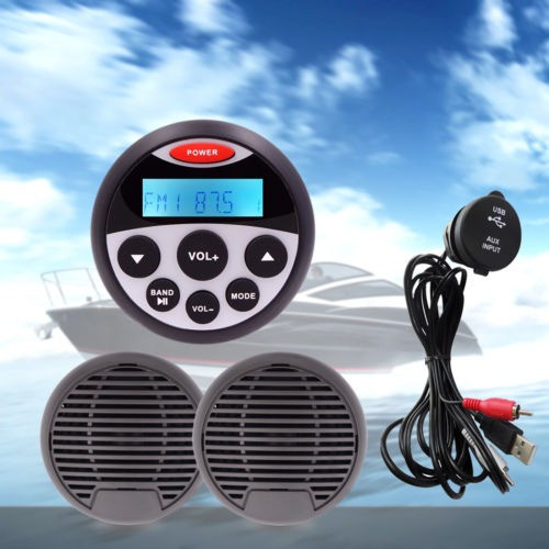 Barco Am Radio Fm Calibre Estilo Stereo Marino Resistente Al 1