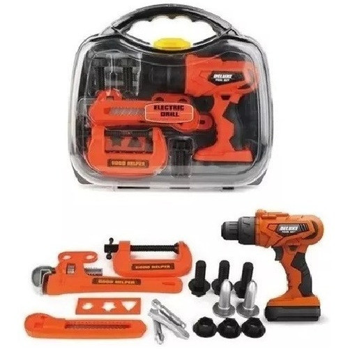 Valija Juguete Plástico De Herramientas Con Taladro A Pilas 0