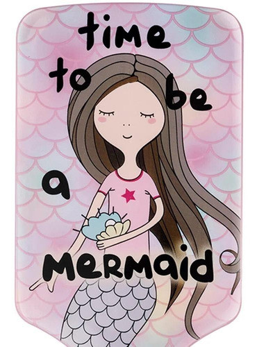 Escova De Cabelo Raquete Ricca Mermaid Rosa 21cm 1